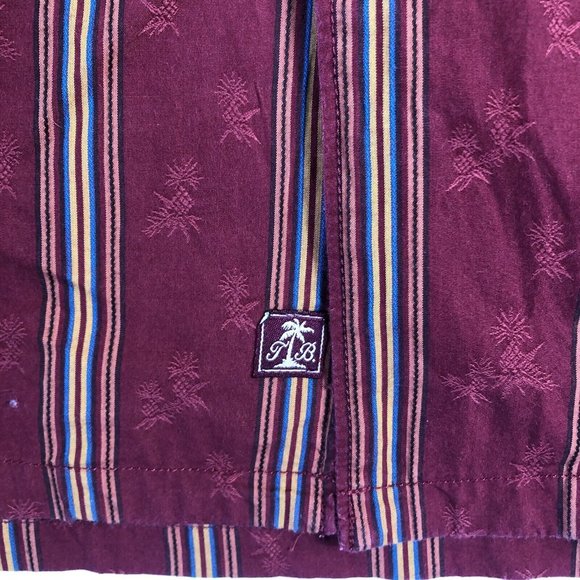 Tommy Bahama Button Up Shirt Adult Large Men Red  Cotton Pineapple Print a45 - Picture 6 of 6